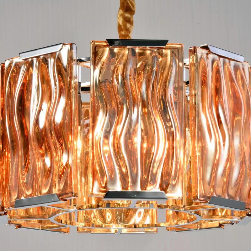 Kristy Lustre Rectangulaire Cristal, Métal/Cristal, Dégagé/Champagne, Salon - Neutralighting