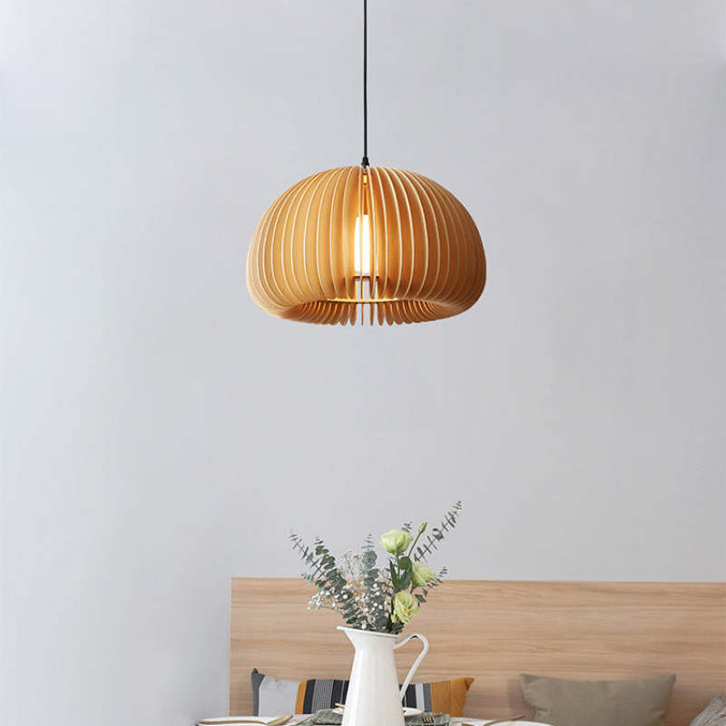 Muto Suspension Citrouille Rustique, Bois/Metal, Bois, Salon - Neutralighting