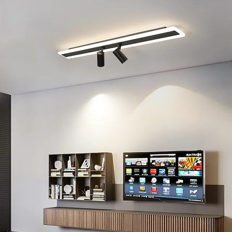 Aim Plafonnier Linéaire Minimaliste Métal/Acylique Noir Salle à Manger - Neutralighting