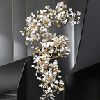 Olivia Lustre Fleur AntGlo Moderne , Métal/Céramique, Or, Escalier - Neutralighting