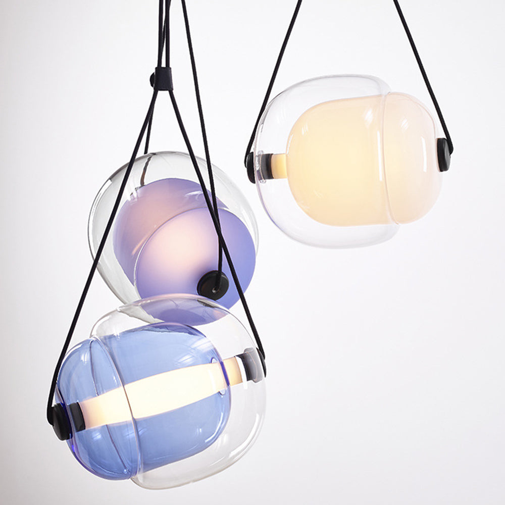 Valentina Design Luminaires Suspensions Bulle Moderne LED Verre Bleu/Jaune/Rose/Blanc Salon/Chambre à Coucher - Neutralighting