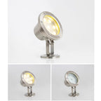 Ray Spot de Bassin Cylindre Moderne, Métal/Verre, Argent, Jardin - Neutralighting