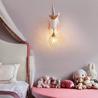 Aria Applique Murale Moderne Licorne/Fraise, Rose/Bleu, Chambre d'enfants - Neutralighting