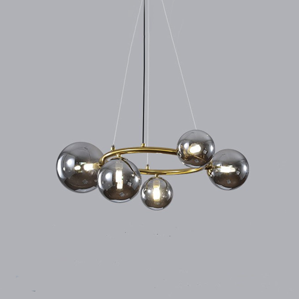 Valentina Luminaires Suspensions Anneau Moderne Métal/Verre Noir/Blanc/Gris/Doré Chambre à Coucher - Neutralighting