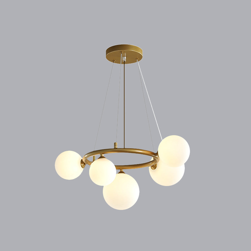 Valentina Luminaires Suspensions Anneau Moderne Métal/Verre Noir/Blanc/Gris/Doré Chambre à Coucher - Neutralighting