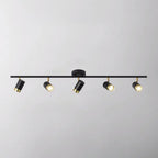 Arisha Plafonnier Cylindre Moderne, Métal/Verre, Noir/Doré, Salon - Neutralighting