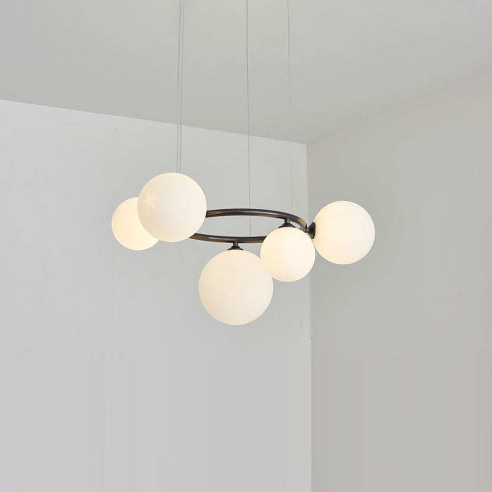 Valentina Luminaires Suspensions Anneau Moderne Métal/Verre Noir/Blanc/Gris/Doré Chambre à Coucher - Neutralighting