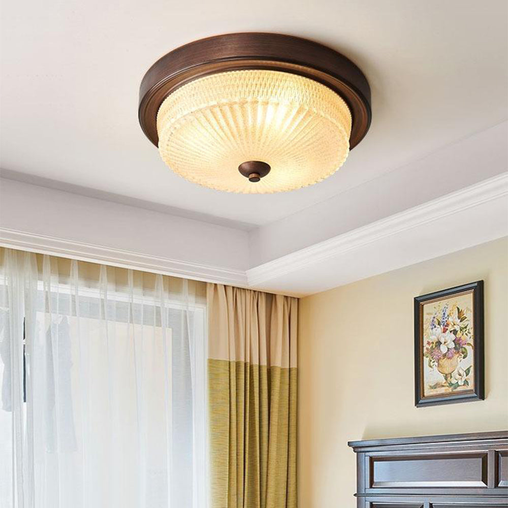 Silva Plafonnier Vintage Rond Verre Chambre à Coucher - Neutralighting