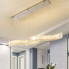 Kristy Luminaires Suspensions LED Wave Moderne Grande Cristal Métal Argent/Or Salon/Cuisine - Neutralighting