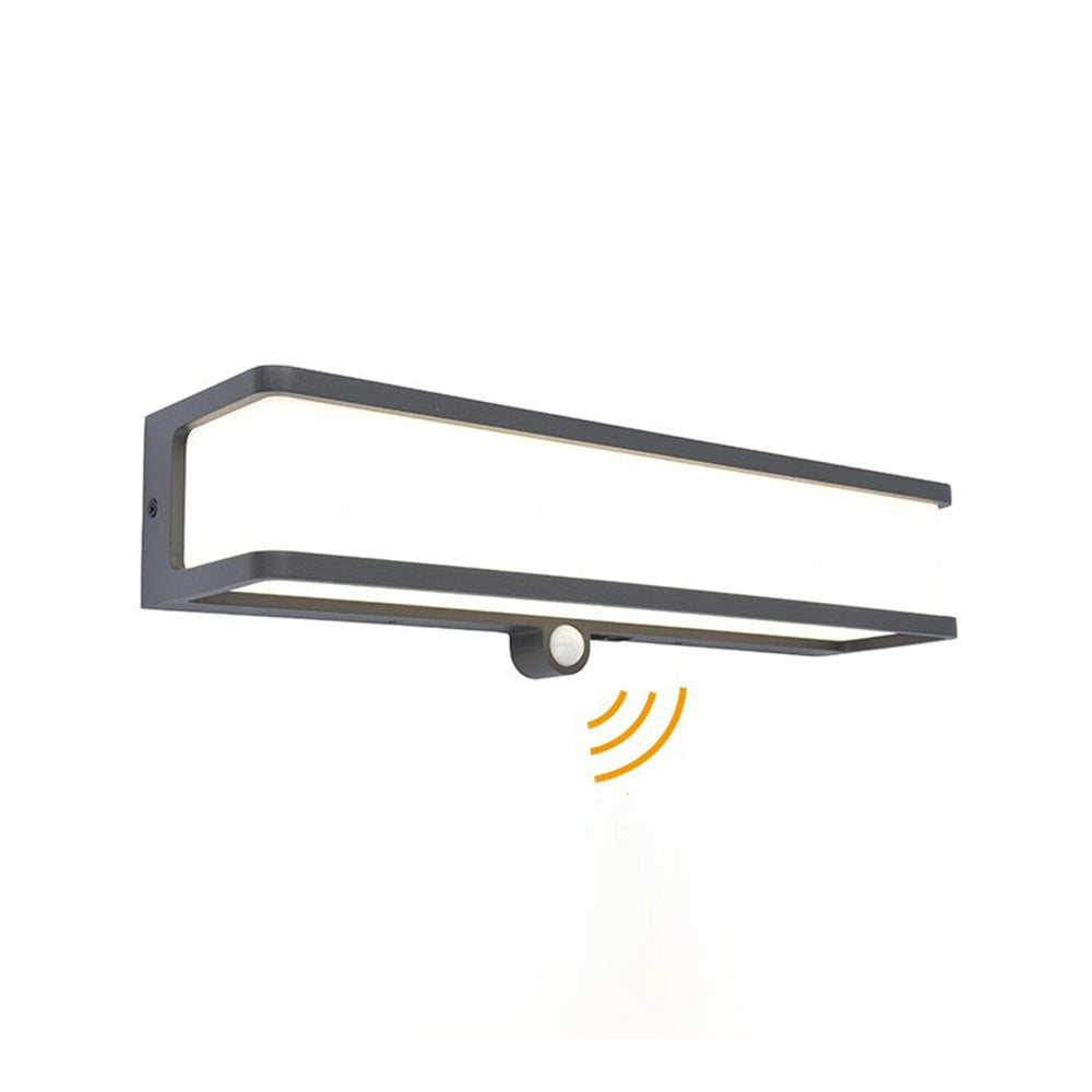 Ray Applique Minimaliste Rectangulaire Moderne, Câble/Solaire, Acrylique, Noir/Blanc, Jardin - Neutralighting