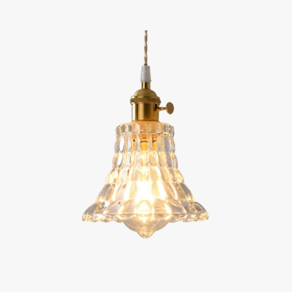Valentina Luminaires Suspensions Art Deco Floral Vintage Métal/Verre Doré/Clair Salon/Chambre à Coucher - Neutralighting