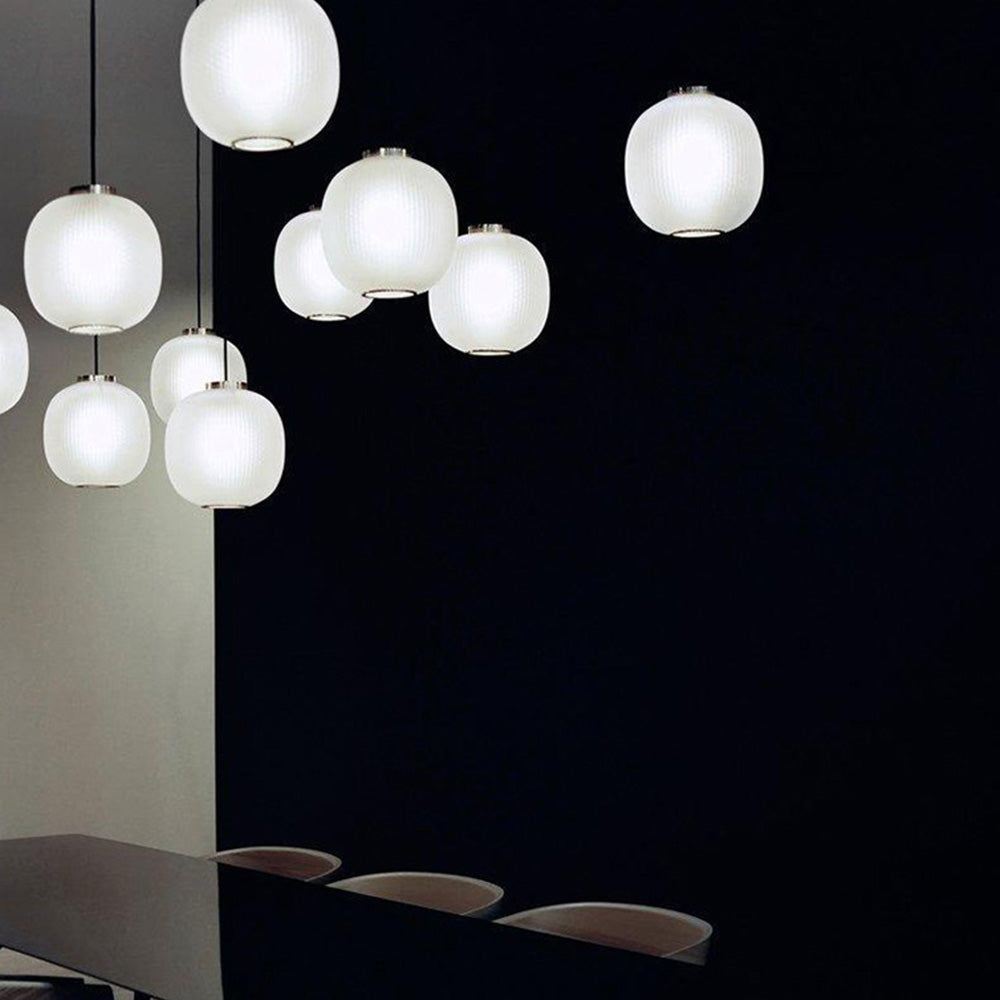 Valentina Design Luminaires Suspensions Globe Moderne Métal/Verre Gris Fumé/Blanc Sablonneux Salon - Neutralighting