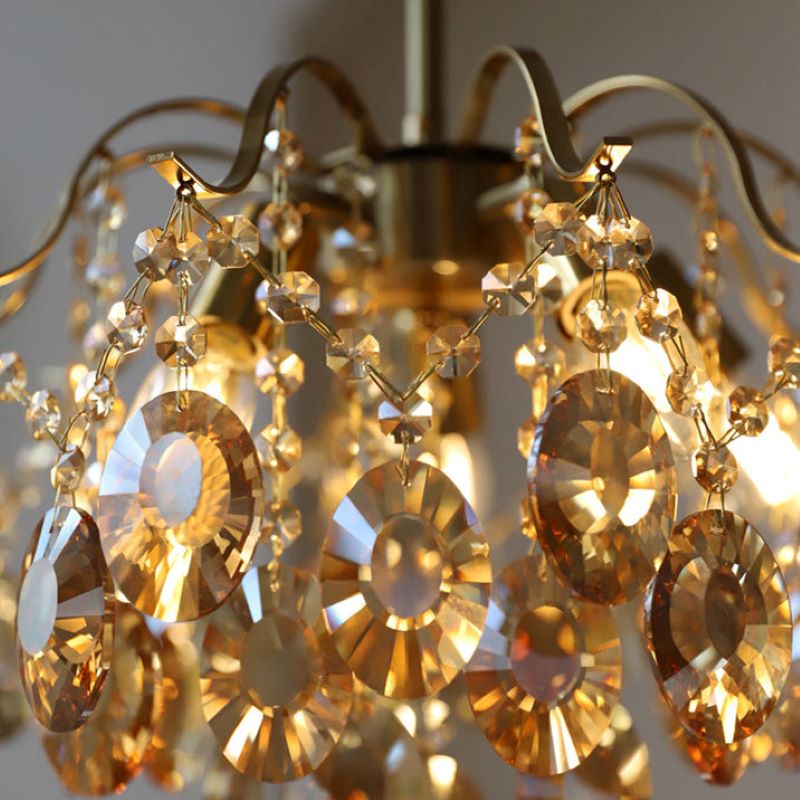 Kristy Lustre Rétro en Cristal Verre Métal Salon - Neutralighting