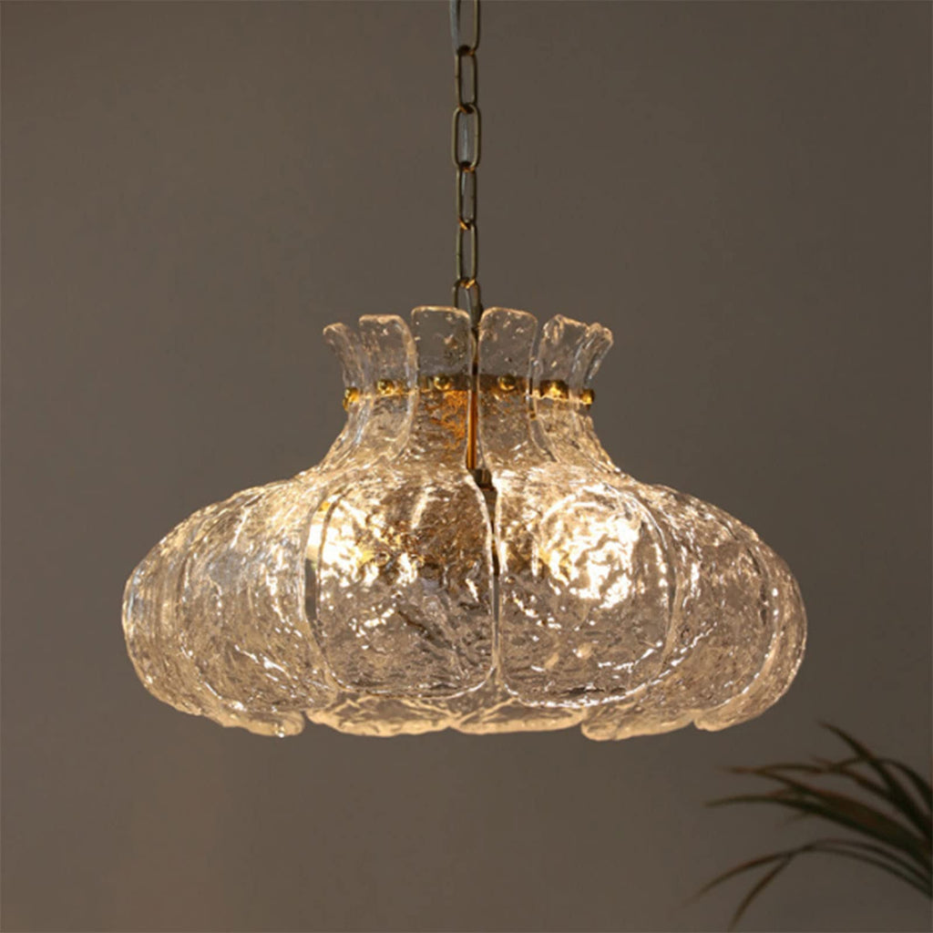 Arisha Moderne Forme Poire Lustre Glace Fusion Verre Chambre À Coucher - Neutralighting
