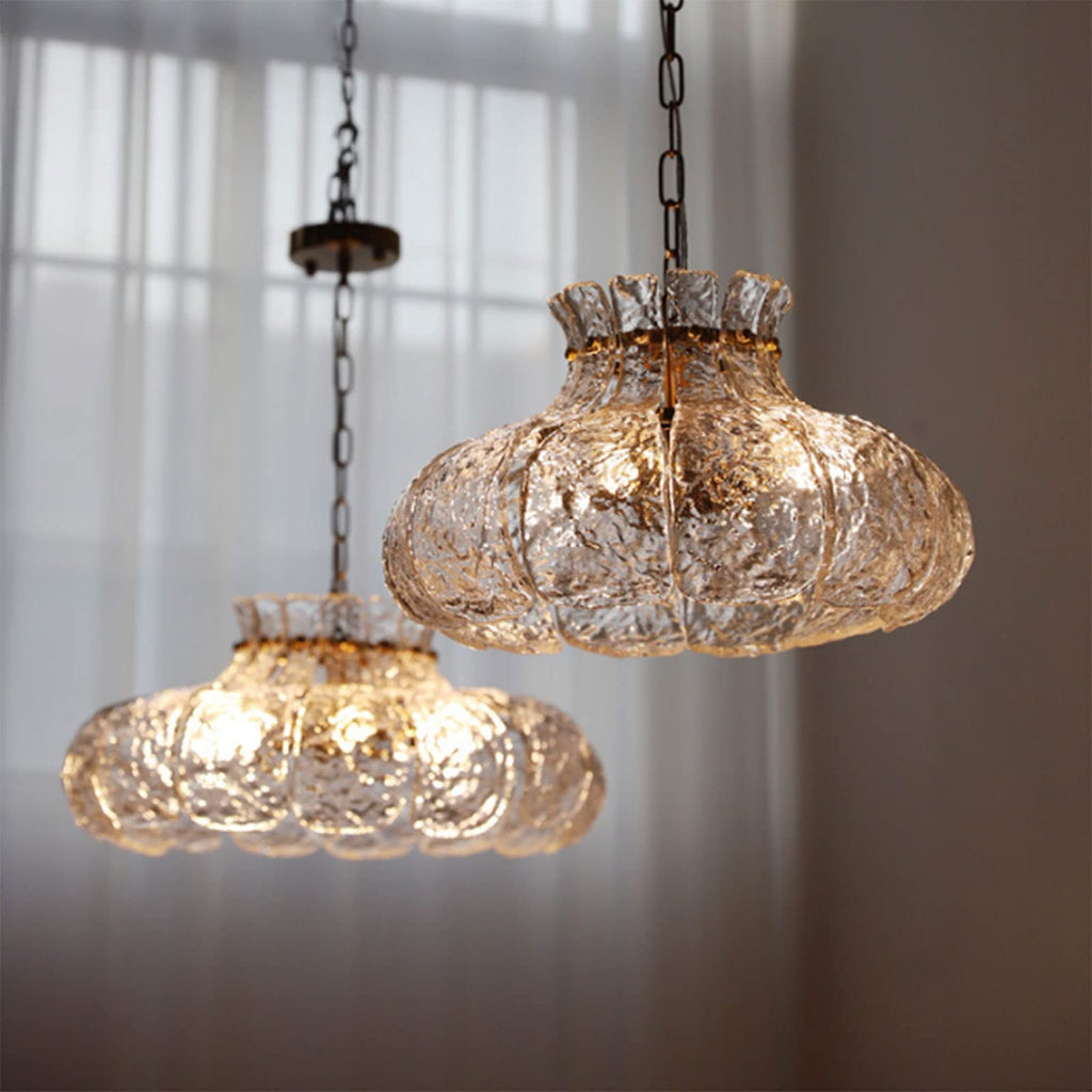 Arisha Moderne Forme Poire Lustre Glace Fusion Verre Chambre À Coucher - Neutralighting