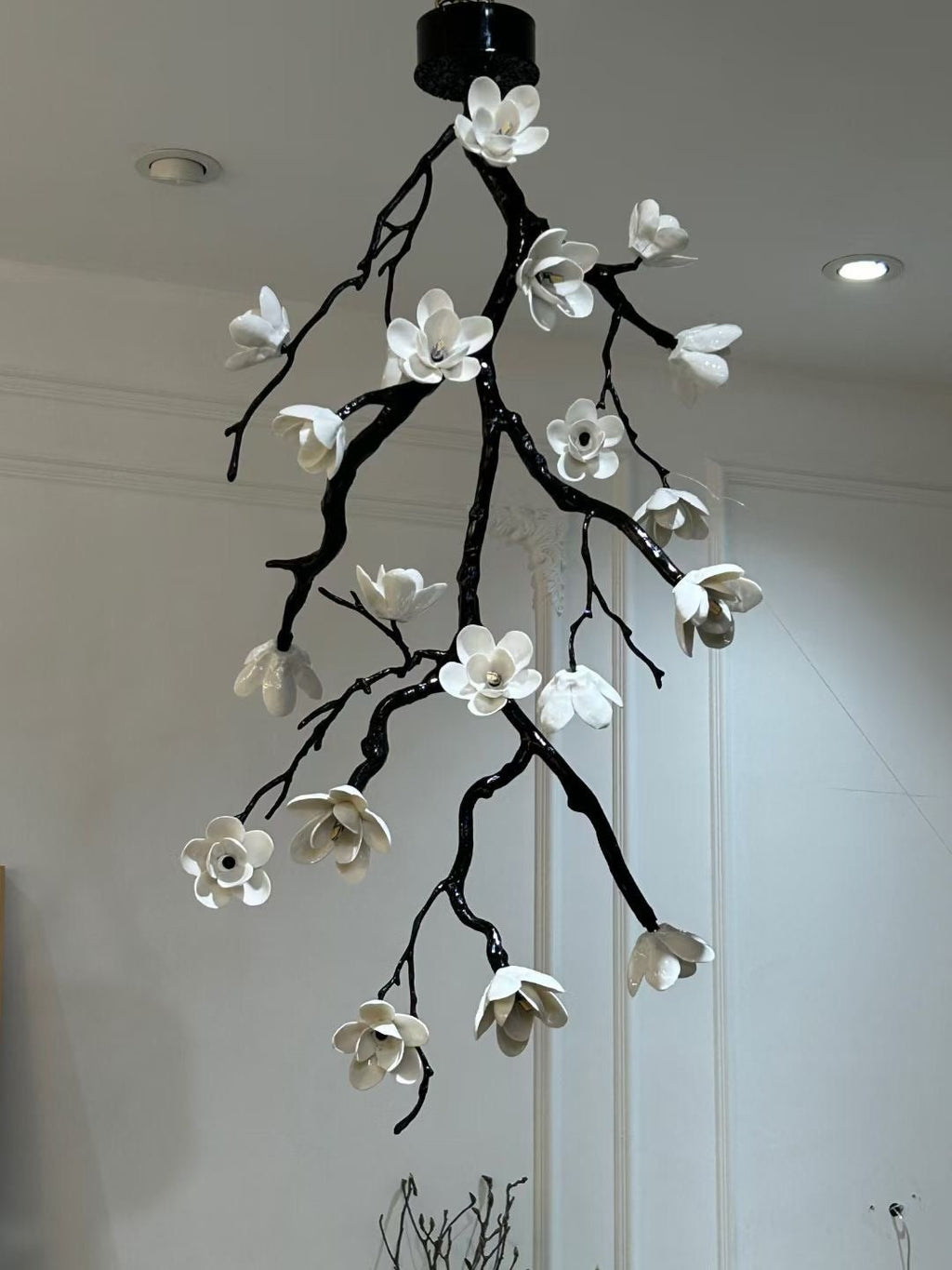 Lustra Lustre Noir Branche Fleur - Neutralighting