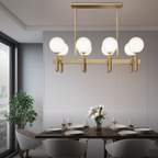 Kristy Luminaire LED Lustre Moderne Verre/Métal Doré/Blanc Salon - Neutralighting