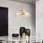 Arisha Moderne Forme Poire Lustre Glace Fusion Verre Chambre À Coucher - Neutralighting