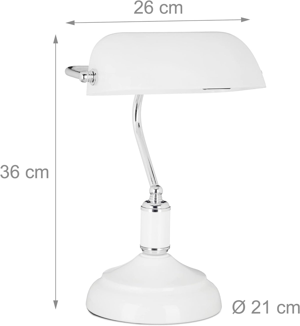 Lampe de Banquier Blanche Manon Lointain en Métal - Une Présence Décorative Affirmée