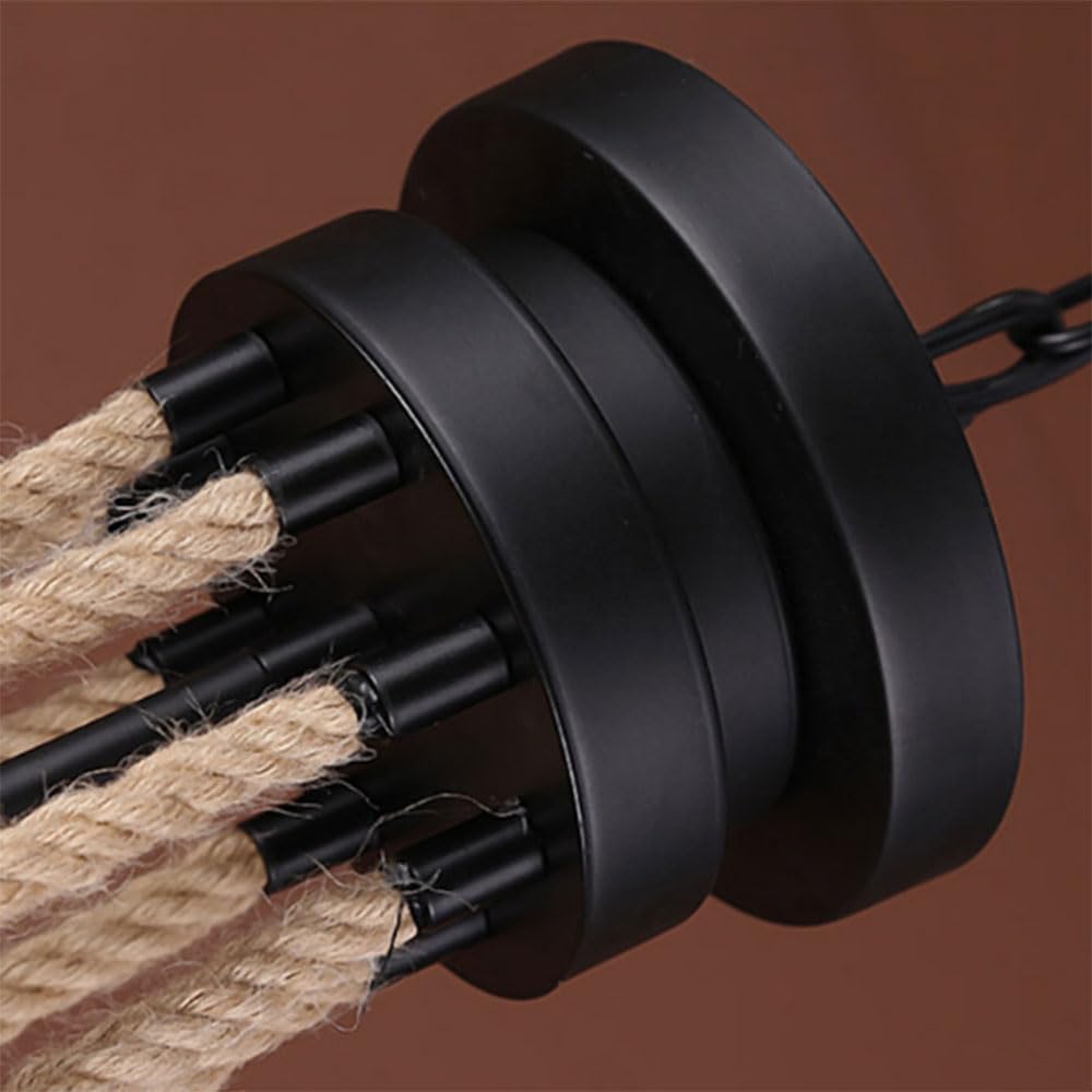 Epoch Suspension LED Vintage Métal Noir/Barre de Corde - Neutralighting