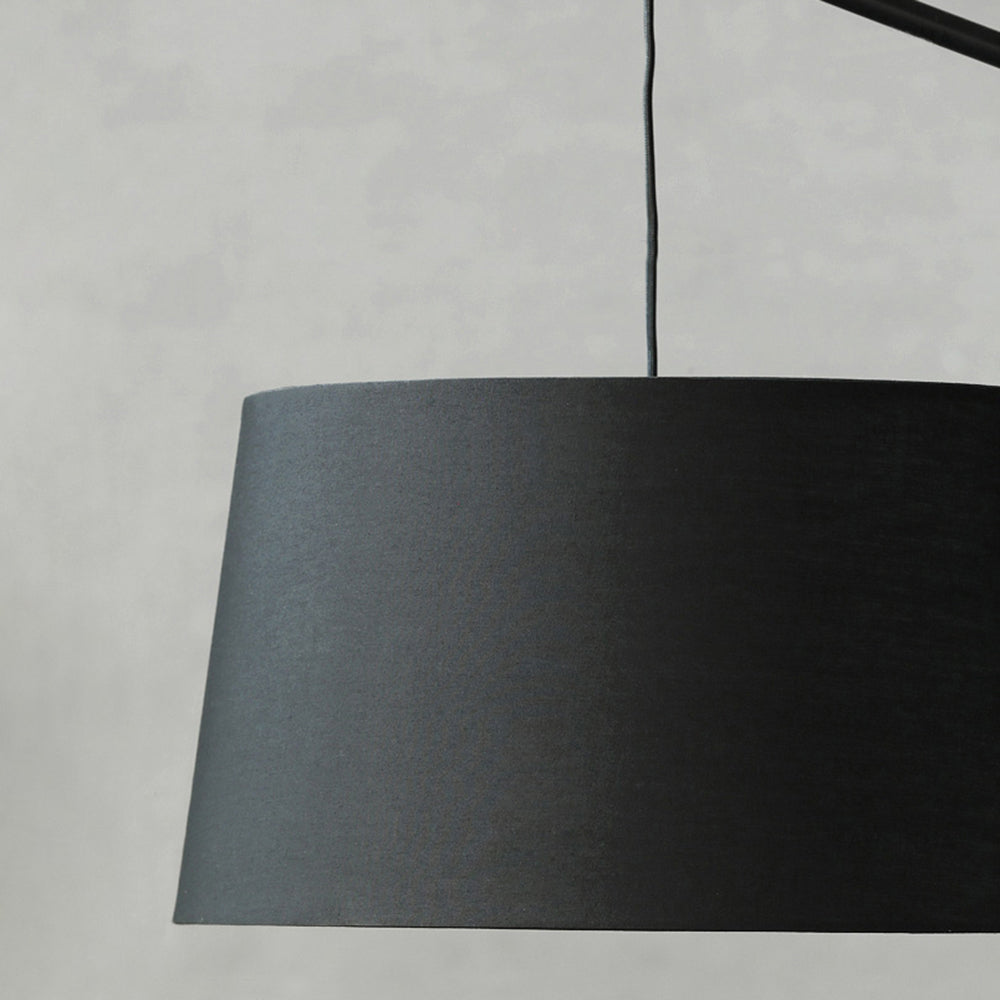 Mira Lampadaire Dôme Moderne, Métal/Tissu, Noir, Salon - Neutralighting