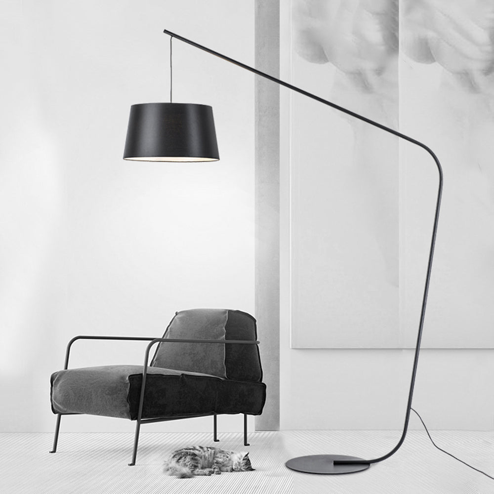 Mira Lampadaire Dôme Moderne, Métal/Tissu, Noir, Salon - Neutralighting