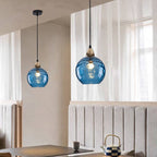 Water Ripple Suspension Boule Moderne Verre Rouge/Vert/Bleu Salon - Neutralighting