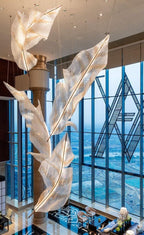 Zeshaen Chandelier en Verre Feuilles Tombantes Créatives - Neutralighting