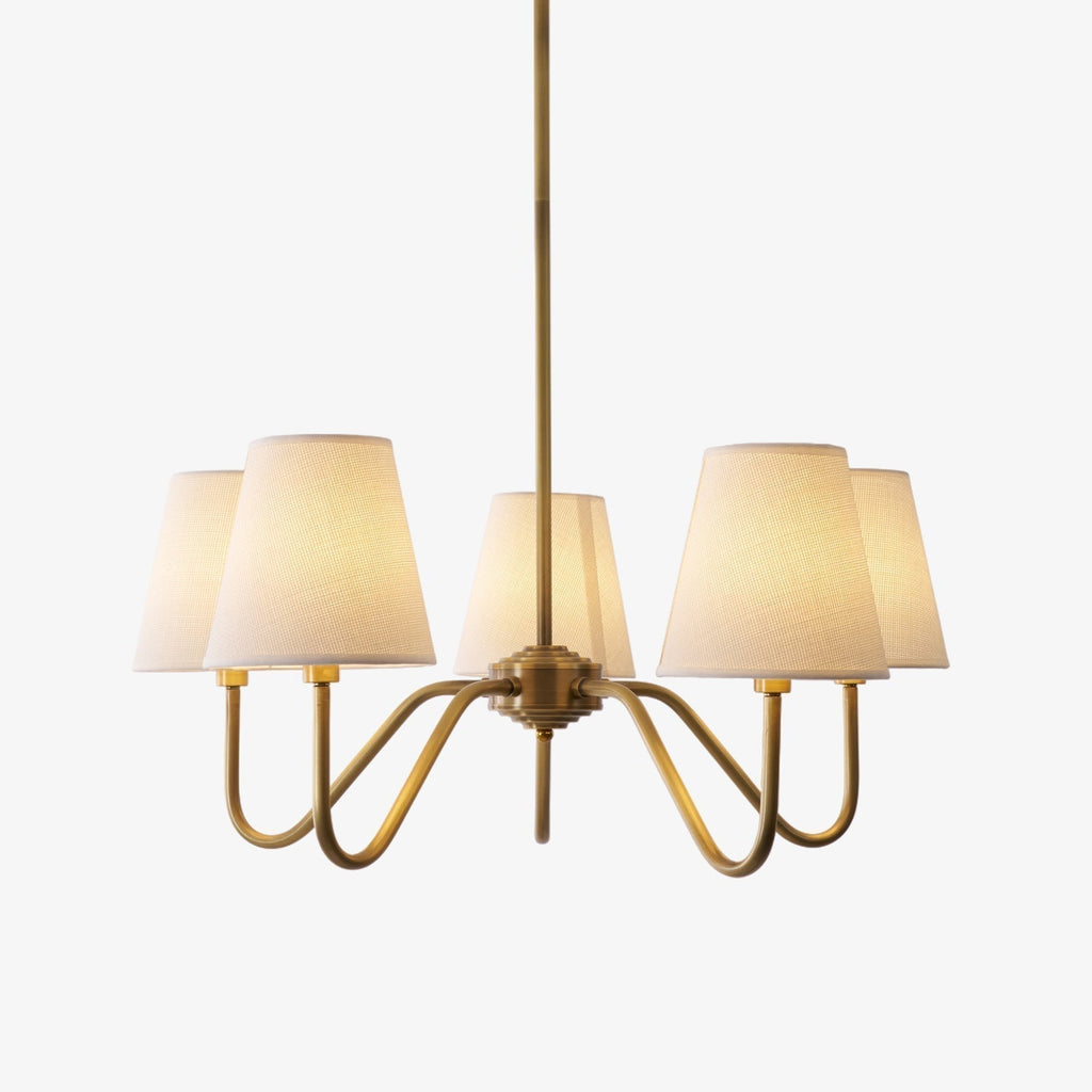 Viraean Chandelier Industriel Vintage en Laiton et Tissu - Neutralighting