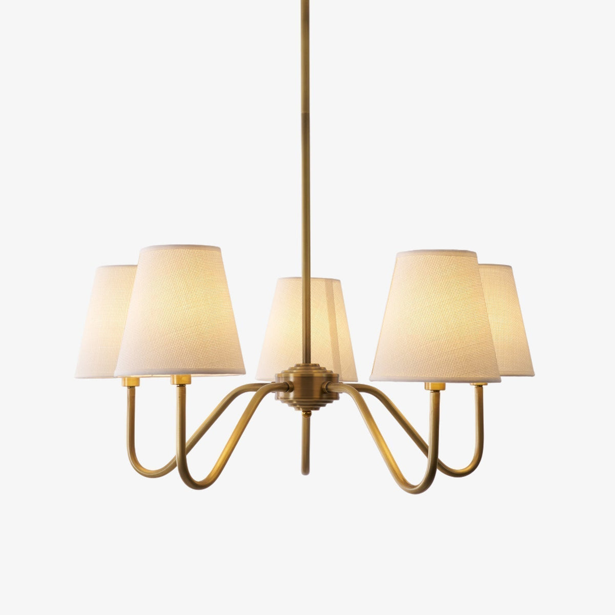 Viraean Chandelier Industriel Vintage en Laiton et Tissu - Neutralighting