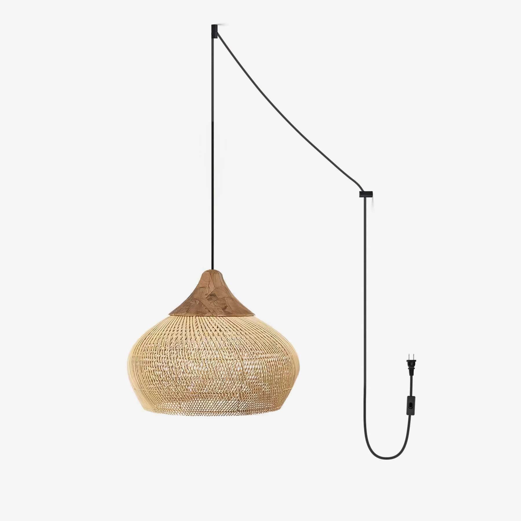 Solara Suspension Rotin Tressé Swag - Neutralighting