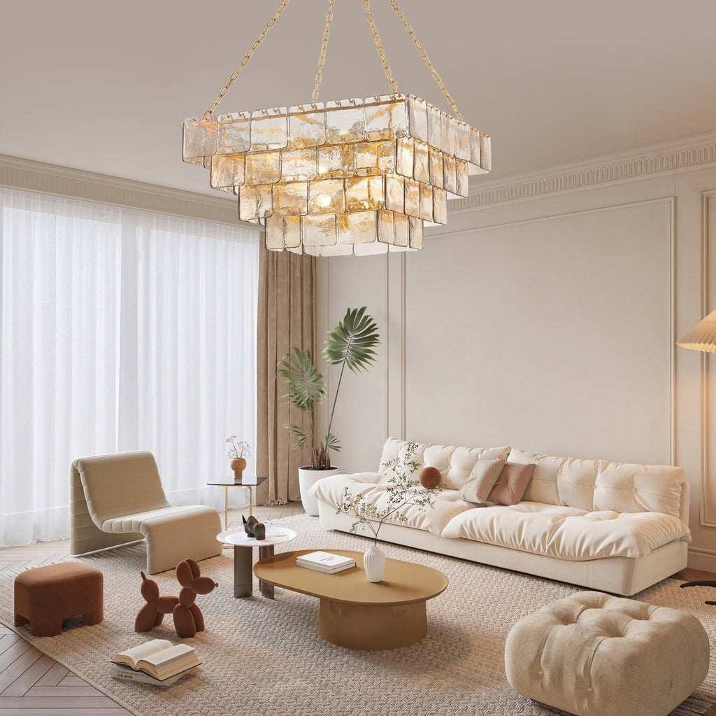 Aurora Chandelier en verre luxueux à étages - Neutralighting