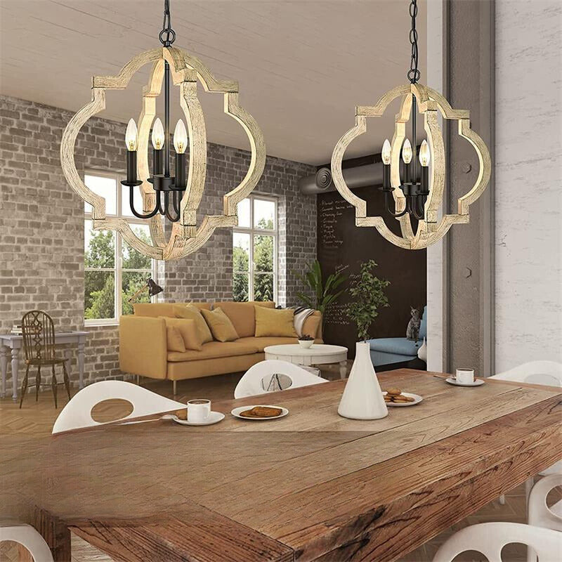 Silva Vintage LED Lustre Métal/Bois Salon/Chambre À Coucher - Neutralighting