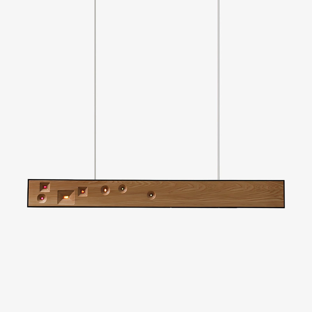 Lustra Suspension Bois Pierre Précieuse Linéaire LED - Neutralighting