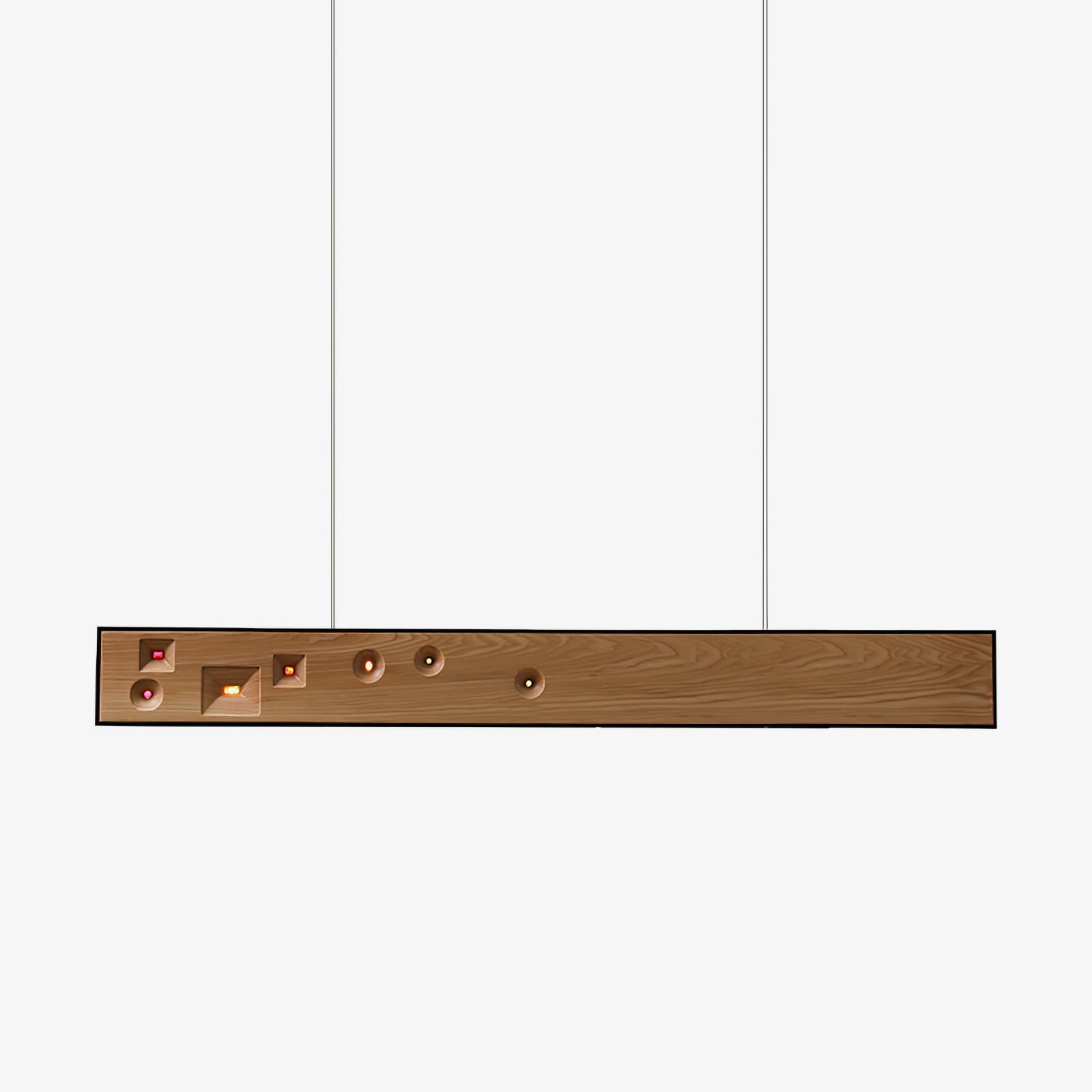 Lustra Suspension Bois Pierre Précieuse Linéaire LED - Neutralighting