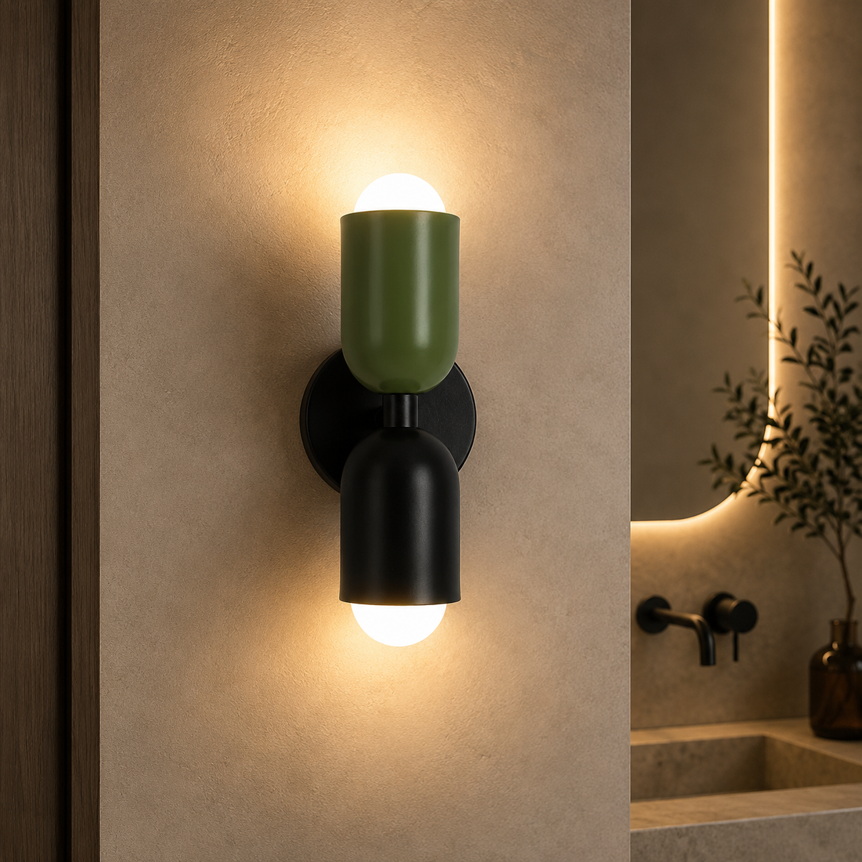 Kira Applique Murale Cylindre Scandinave Métal Coloré Salon