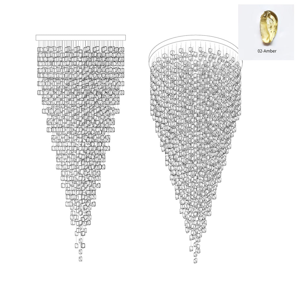 Veshaa Lustre en cristal de pierre de luxe postmoderne - Neutralighting