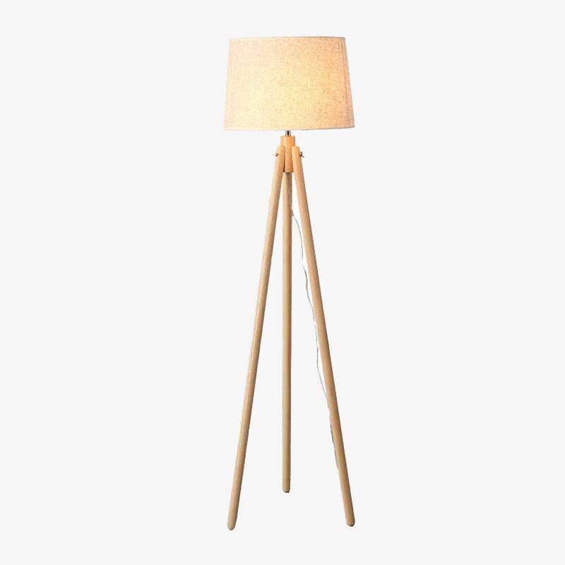Lampadaire — Trépied en bois scandinave