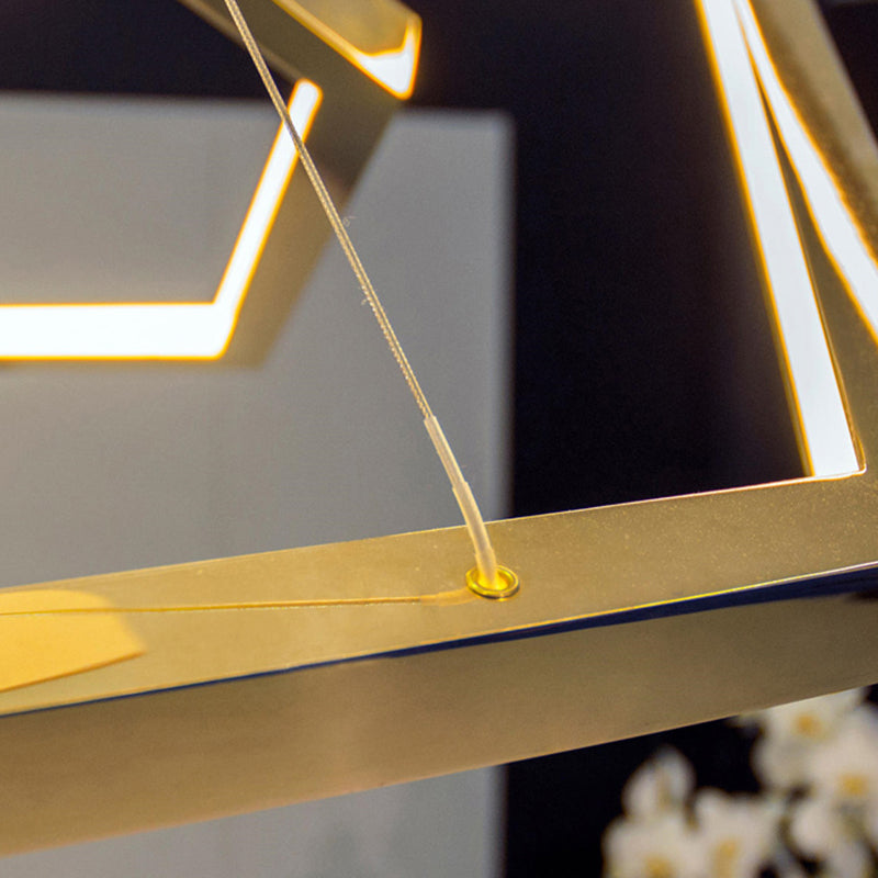 Ray Suspension Géométrique Contemporain, Métal, Doré, Salon/Chambre à Coucher - Neutralighting