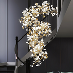 Olivia Lustre Fleur AntGlo Moderne , Métal/Céramique, Or, Escalier - Neutralighting