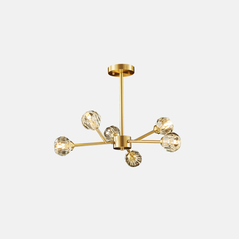 Valentina Luminaires Suspensions Multi Balle Moderne Cuivre/Cristal Noir/Doré Salon/Salle à Manger - Neutralighting