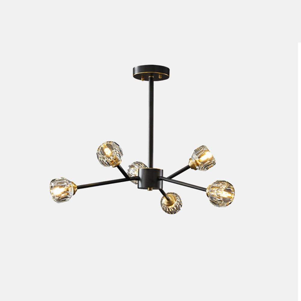 Valentina Luminaires Suspensions Multi Balle Moderne Cuivre/Cristal Noir/Doré Salon/Salle à Manger - Neutralighting