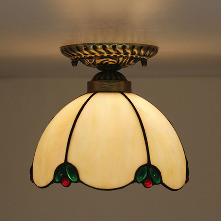 Tiffany Vintage LED Plafonnier Métal Verre Chambre À Coucher - Neutralighting