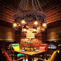 Epoch Ronde Vintage LED Lustre Bois/Métal/Verre Salon Cuisine - Neutralighting