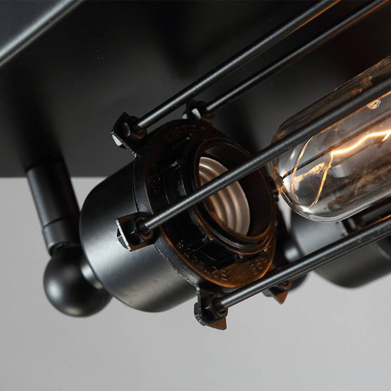Silva Plafonnier Tube/Multi Vintage, Métal, Noir, Salon - Neutralighting