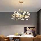 Jarn Suspension Feuille/Multi Moderne Métal/Céramique Doré/Blanc Salon - Neutralighting