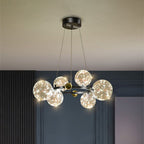 Valentina Suspension Boule Moderne, Métal/Verre, Doré/Noir, Salon - Neutralighting