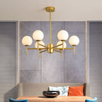 Valentina Bulle Moderne LED Lustre Noir/Doré Métal/Verre Chambre à Coucher - Neutralighting