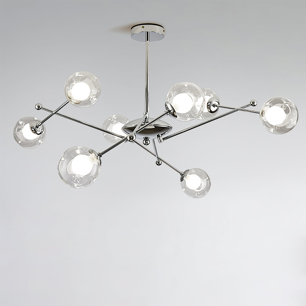 Valentina Lustre Bauhaus Nordique Argent Métal Verre Salon - Neutralighting
