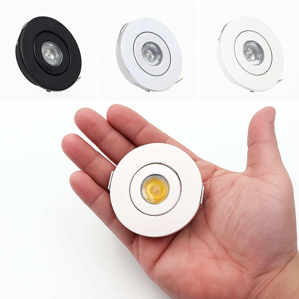 Plafonnier — 6 pièces LED Mini lumière vers le bas 3W 1W Dimmable Spot lumières encastrées AC85-265V plafonnier en aluminium 52mm